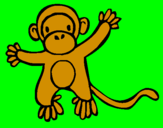 Disegno Scimmietta pitturato su riccardo