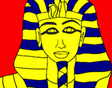 Disegno Tutankamon pitturato su euge
