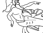 Disegno Poseidone pitturato su gio