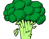 Disegno Broccoli  pitturato su fuffy