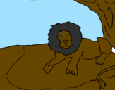 Disegno Il re leone pitturato su riccardo