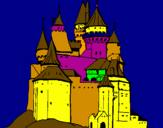 Disegno Castello medievale  pitturato su SIMONE