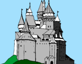 Disegno Castello medievale  pitturato su pippi