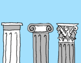 Disegno Capitello dorico, ionico e corinzio  pitturato su annapaola