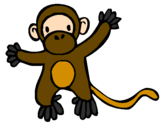Disegno Scimmietta pitturato su tommaso