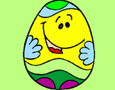 Disegno Uovo di Pasqua felice pitturato su morbo