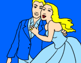 Disegno Gli sposi pitturato su alessia genchi