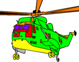 Disegno Elicottero di salvataggio  pitturato su Nicola