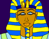 Disegno Tutankamon pitturato su vale