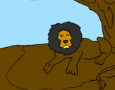 Disegno Il re leone pitturato su riccardomonti
