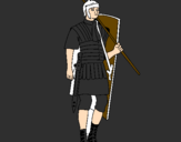 Disegno Soldato romano  pitturato su luca