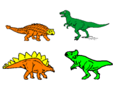 Disegno Dinosauri di terra  pitturato su Matteo M