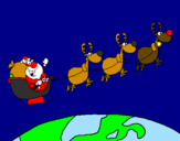 Disegno Babbo Natale che consegna i regali 3 pitturato su Ilaria