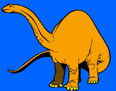 Disegno Branchiosauro II pitturato su dario