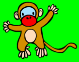 Disegno Scimmietta pitturato su simone
