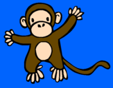Disegno Scimmietta pitturato su scimpi