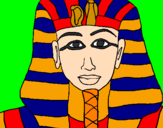 Disegno Tutankamon pitturato su mirko