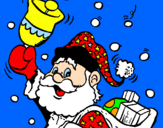 Disegno Babbo Natale con la sua campana  pitturato su Zeschi e Antonelli