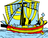 Disegno Barca romana  pitturato su BARCA A VELA 1