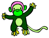 Disegno Scimmietta pitturato su giada