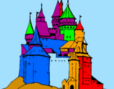 Disegno Castello medievale  pitturato su andrea