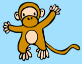 Disegno Scimmietta pitturato su matilde 