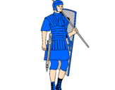 Disegno Soldato romano  pitturato su ACHILLE