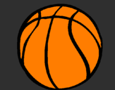 Disegno Pallone da pallacanestro pitturato su daniele