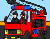 Disegno Camion dei Pompieri  pitturato su anderaandrea