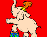 Disegno Elefante  pitturato su giulia