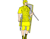 Disegno Soldato romano  pitturato su ACHILLE