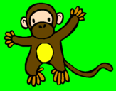 Disegno Scimmietta pitturato su sofia  ferronato