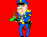 Disegno Poliziotto che fa la multa pitturato su albpri