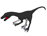 Disegno Velociraptor II pitturato su samuele
