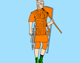 Disegno Soldato romano  pitturato su roberto