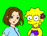Disegno Sakura e Lisa pitturato su Benny