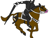 Disegno Cavaliere a cavallo IV pitturato su Pietro