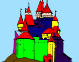 Disegno Castello medievale  pitturato su peppe