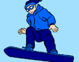 Disegno Snowboard pitturato su Diego