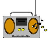 Disegno Radio cassette 2 pitturato su 56687