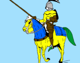 Disegno Cavallerizzo a cavallo  pitturato su FILIPPO