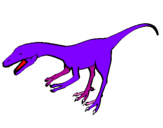 Disegno Velociraptor II pitturato su gaetano