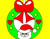 Disegno Decorazione natalizia  pitturato su assuntina