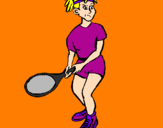 Disegno Ragazza che gioca a tennis  pitturato su STEFANIA 