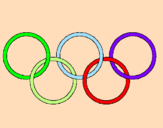Disegno Anelli dei giochi olimpici  pitturato su alessandro