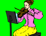 Disegno Dama violinista  pitturato su ELENA