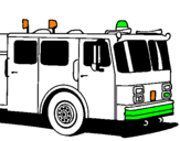 Disegno Camion dei pompieri pitturato su STEFANO