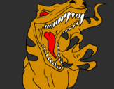 Disegno Velociraptor  II pitturato su spaventoso