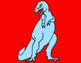Disegno Tyrannosaurus Rex pitturato su gioele e miriana