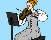 Disegno Dama violinista  pitturato su Sarah ;-)